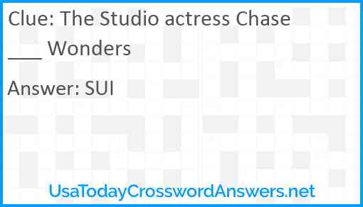 The Studio actress Chase ___ Wonders Answer