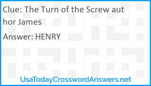 The Turn of the Screw author James Answer