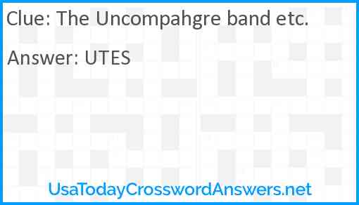 The Uncompahgre band etc. Answer