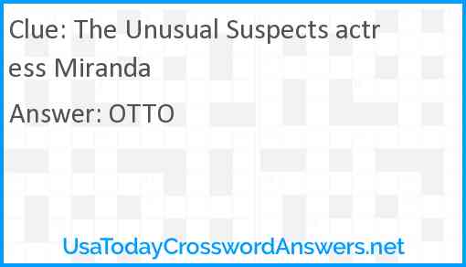 The Unusual Suspects actress Miranda Answer
