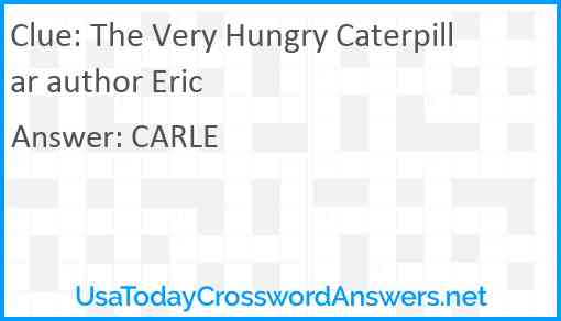 The Very Hungry Caterpillar author Eric Answer