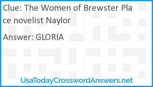 The Women of Brewster Place novelist Naylor Answer