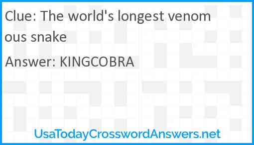The world's longest venomous snake Answer