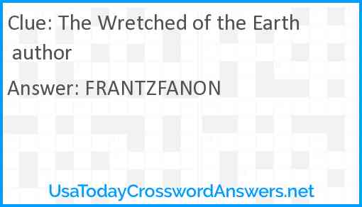 The Wretched of the Earth author Answer
