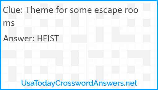 Theme for some escape rooms Answer