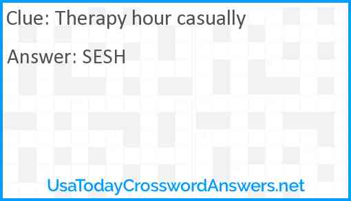 Therapy hour casually Answer