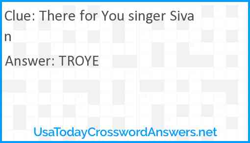 There for You singer Sivan Answer
