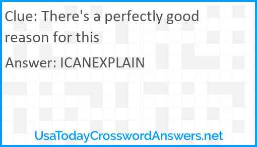 There's a perfectly good reason for this Answer