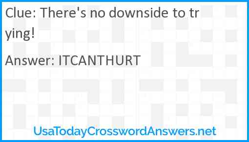 There's no downside to trying! Answer