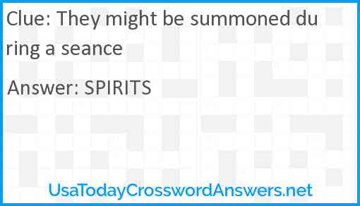 They might be summoned during a seance Answer