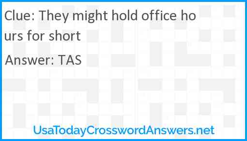 They might hold office hours for short Answer