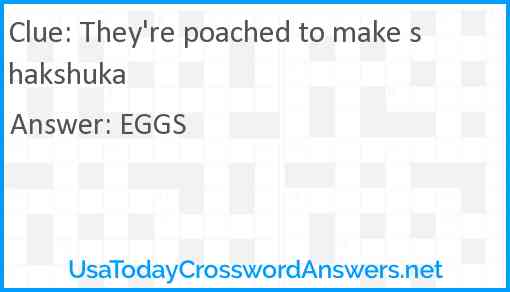 They're poached to make shakshuka Answer