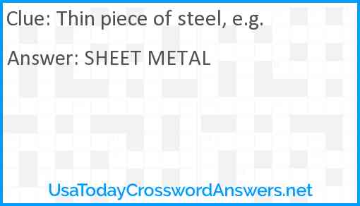 Thin piece of steel, e.g. Answer