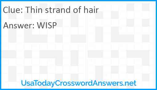 Thin strand of hair Answer