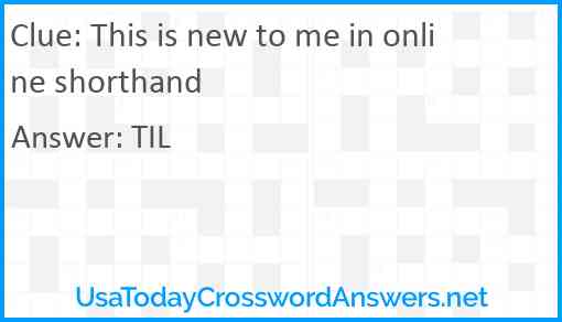 This is new to me in online shorthand Answer