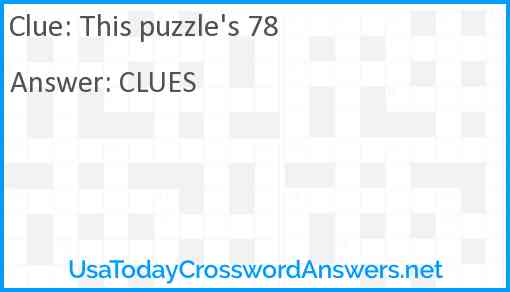 This puzzle's 78 Answer