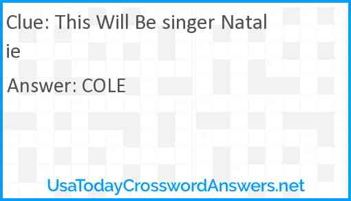 This Will Be singer Natalie Answer