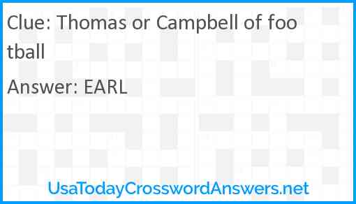 Thomas or Campbell of football Answer