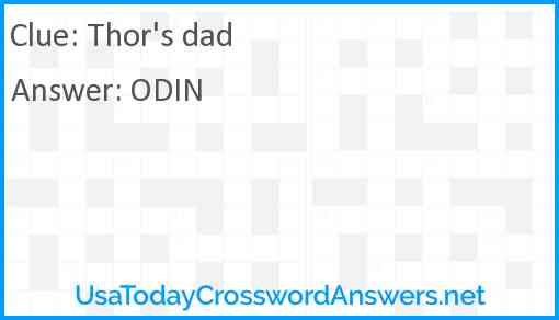 Thor's dad Answer