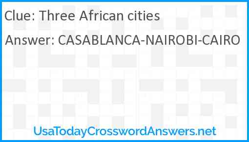 Three African cities Answer