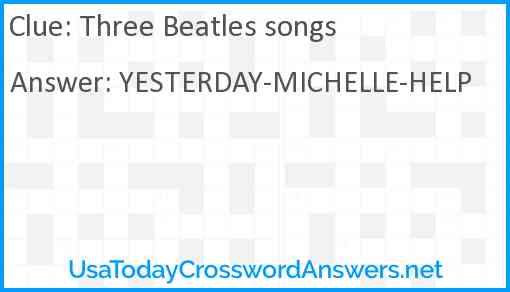 Three Beatles songs Answer