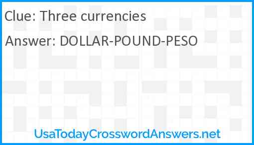 Three currencies Answer