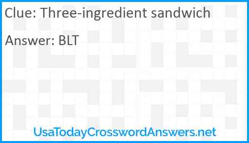 Three-ingredient sandwich Answer