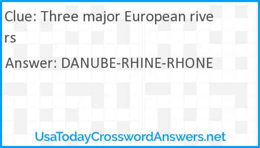 Three major European rivers Answer