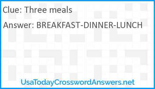 Three meals Answer
