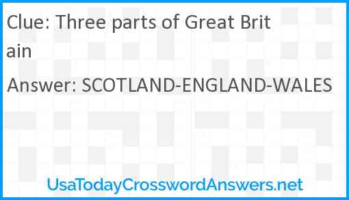 Three parts of Great Britain Answer
