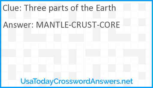 Three parts of the Earth Answer