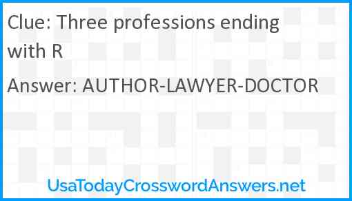 Three professions ending with R Answer