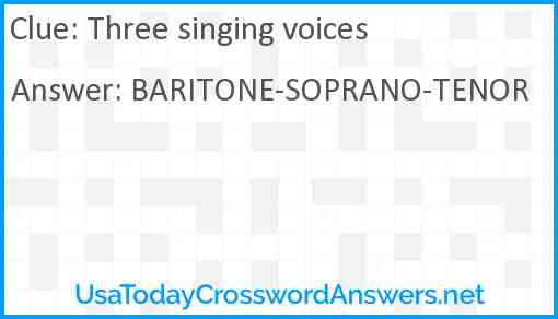 Three singing voices Answer