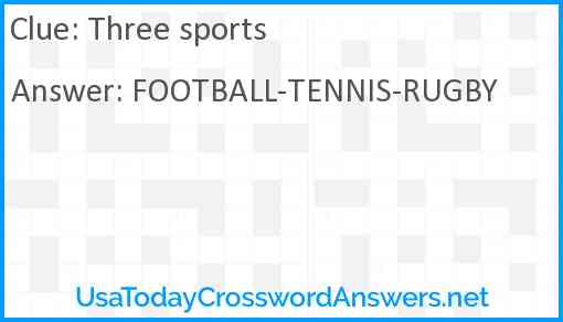 Three sports Answer