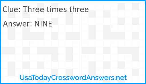 Three times three Answer
