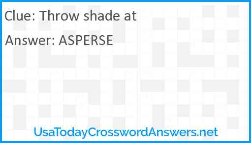 Throw shade at Answer