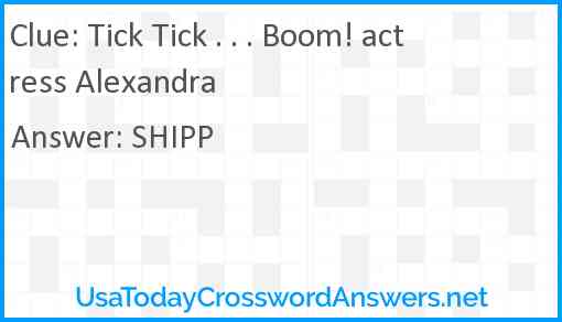 Tick Tick . . . Boom! actress Alexandra Answer