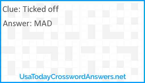 Ticked off Answer