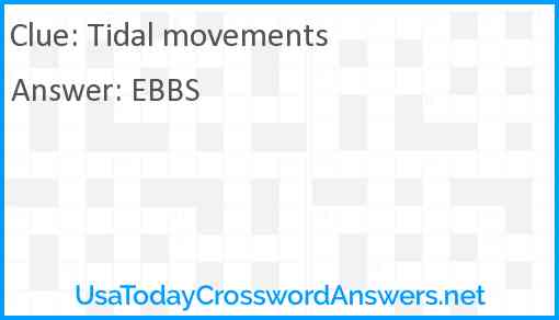 Tidal movements Answer