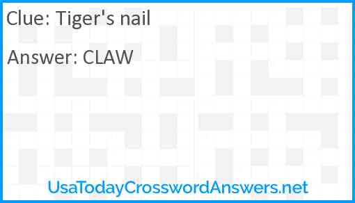 Tiger's nail Answer