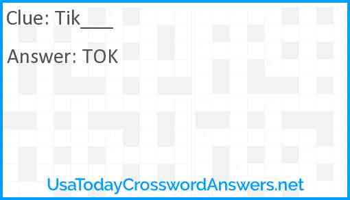 Tik___ Answer
