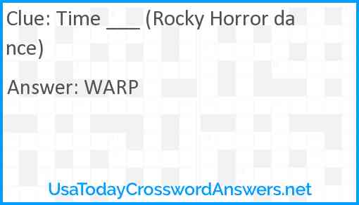 Time ___ (Rocky Horror dance) Answer