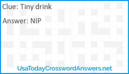 Tiny drink Answer