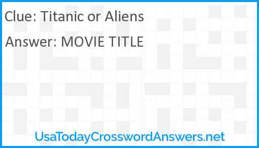 Titanic or Aliens Answer