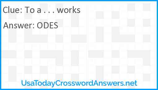 To a . . . works Answer