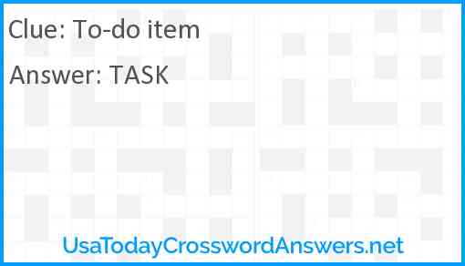 To-do item Answer