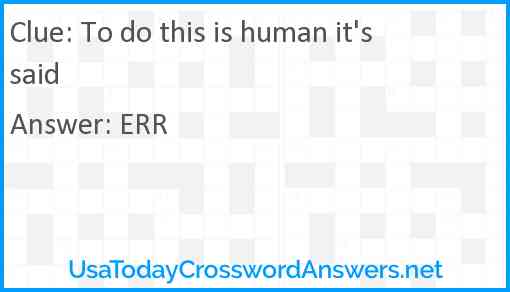 To do this is human it's said Answer