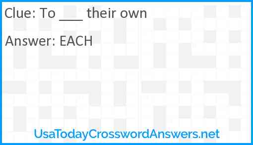 To ___ their own Answer