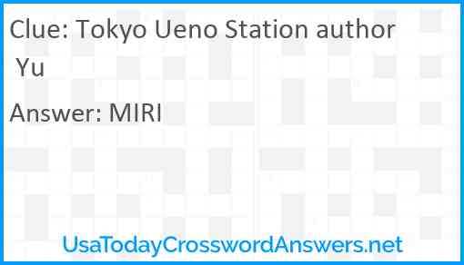 Tokyo Ueno Station author Yu Answer