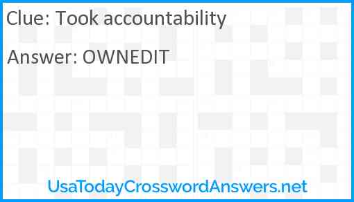 Took accountability Answer